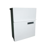 Maxbell Wall Mount Mailbox Galvanized Iron Postbox Vintage Style Lockable Letter Box White