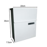 Maxbell Wall Mount Mailbox Galvanized Iron Postbox Vintage Style Lockable Letter Box White