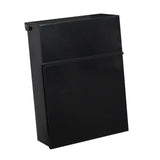 Maxbell Wall Mount Mailbox Galvanized Iron Postbox Vintage Style Lockable Letter Box Black