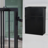 Maxbell Wall Mount Mailbox Galvanized Iron Postbox Vintage Style Lockable Letter Box Black