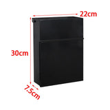 Maxbell Wall Mount Mailbox Galvanized Iron Postbox Vintage Style Lockable Letter Box Black
