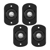 Maxbell 4x Caster Wheels Mini Swivel Wheels Swivel Pulley for Storage Box Trash Can Black