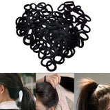 Maxbell 4x100 Pieces Black Hair Ties Hair Scrunchies Stretch No Damage Hair Bands