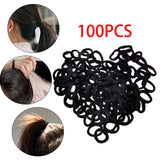 Maxbell 4x100 Pieces Black Hair Ties Hair Scrunchies Stretch No Damage Hair Bands
