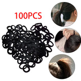 Maxbell 3x100 Pieces Black Hair Ties Hair Scrunchies Stretch No Damage Hair Bands