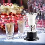 Maxbell 10Pcs Reward Prize Small Award Trophies for Competition Decorations Argent