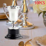Maxbell 10Pcs Reward Prize Small Award Trophies for Competition Decorations Argent