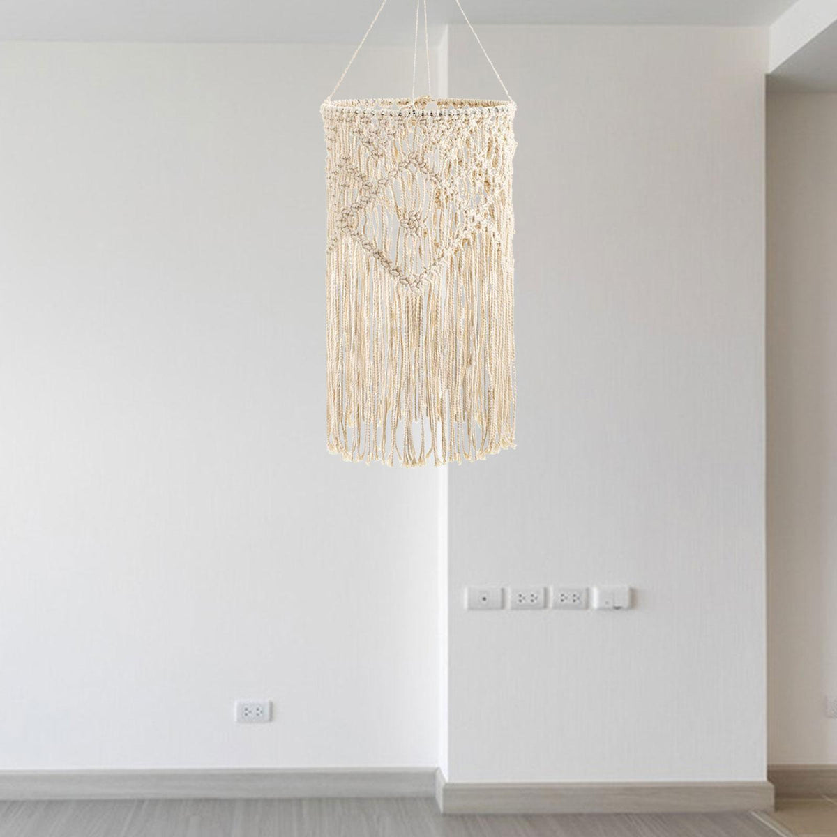 Maxbell Maxbell Macrame Lamp Shade Boho Pendant Light Shade for Dorm Room Bedroom Decoration Style A