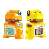 Dinosaur Piggy Bank Fingerprint Money Banking Toys for Boys Age 6~8 Children Yellow