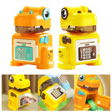 Dinosaur Piggy Bank Fingerprint Money Banking Toys for Boys Age 6~8 Children Yellow