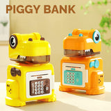 Dinosaur Piggy Bank Fingerprint Money Banking Toys for Boys Age 6~8 Children Yellow
