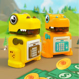 Dinosaur Piggy Bank Fingerprint Money Banking Toys for Boys Age 6~8 Children Yellow