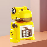 Dinosaur Piggy Bank Fingerprint Money Banking Toys for Boys Age 6~8 Children Yellow