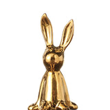 Maxbell 2xRabbit Statues Animal Figures Hallway Easter Bedroom Office Bunny Sculptures gold