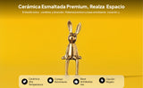 Maxbell 2xRabbit Statues Animal Figures Hallway Easter Bedroom Office Bunny Sculptures gold