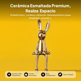 Maxbell 2xRabbit Statues Animal Figures Hallway Easter Bedroom Office Bunny Sculptures gold
