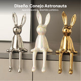 Maxbell 2xRabbit Statues Animal Figures Hallway Easter Bedroom Office Bunny Sculptures gold
