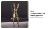 Maxbell 2xRabbit Statues Animal Figures Hallway Easter Bedroom Office Bunny Sculptures gold