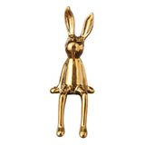 Maxbell 2xRabbit Statues Animal Figures Hallway Easter Bedroom Office Bunny Sculptures gold