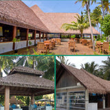 Maxbell 2xStraw Roof Thatch Simulation Durable Panel Palm Thatch Roll for Garden Patio C