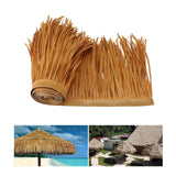 Maxbell 2xStraw Roof Thatch Simulation Durable Panel Palm Thatch Roll for Garden Patio C