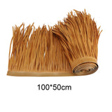 Maxbell 2xStraw Roof Thatch Simulation Durable Panel Palm Thatch Roll for Garden Patio C