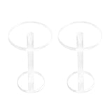 Maxbell 2x Pedestal Display Riser Stands Modern Acrylic Jewelry Display Rack Earring 9.5cm High