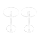 Maxbell 2x Pedestal Display Riser Stands Modern Acrylic Jewelry Display Rack Earring 9.5cm High