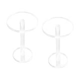 Maxbell 2x Pedestal Display Riser Stands Modern Acrylic Jewelry Display Rack Earring 9.5cm High