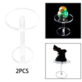 Maxbell 2x Pedestal Display Riser Stands Modern Acrylic Jewelry Display Rack Earring 9.5cm High