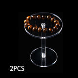 Maxbell 2x Pedestal Display Riser Stands Modern Acrylic Jewelry Display Rack Earring 9.5cm High