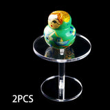 Maxbell 2x Pedestal Display Riser Stands Modern Acrylic Jewelry Display Rack Earring 9.5cm High