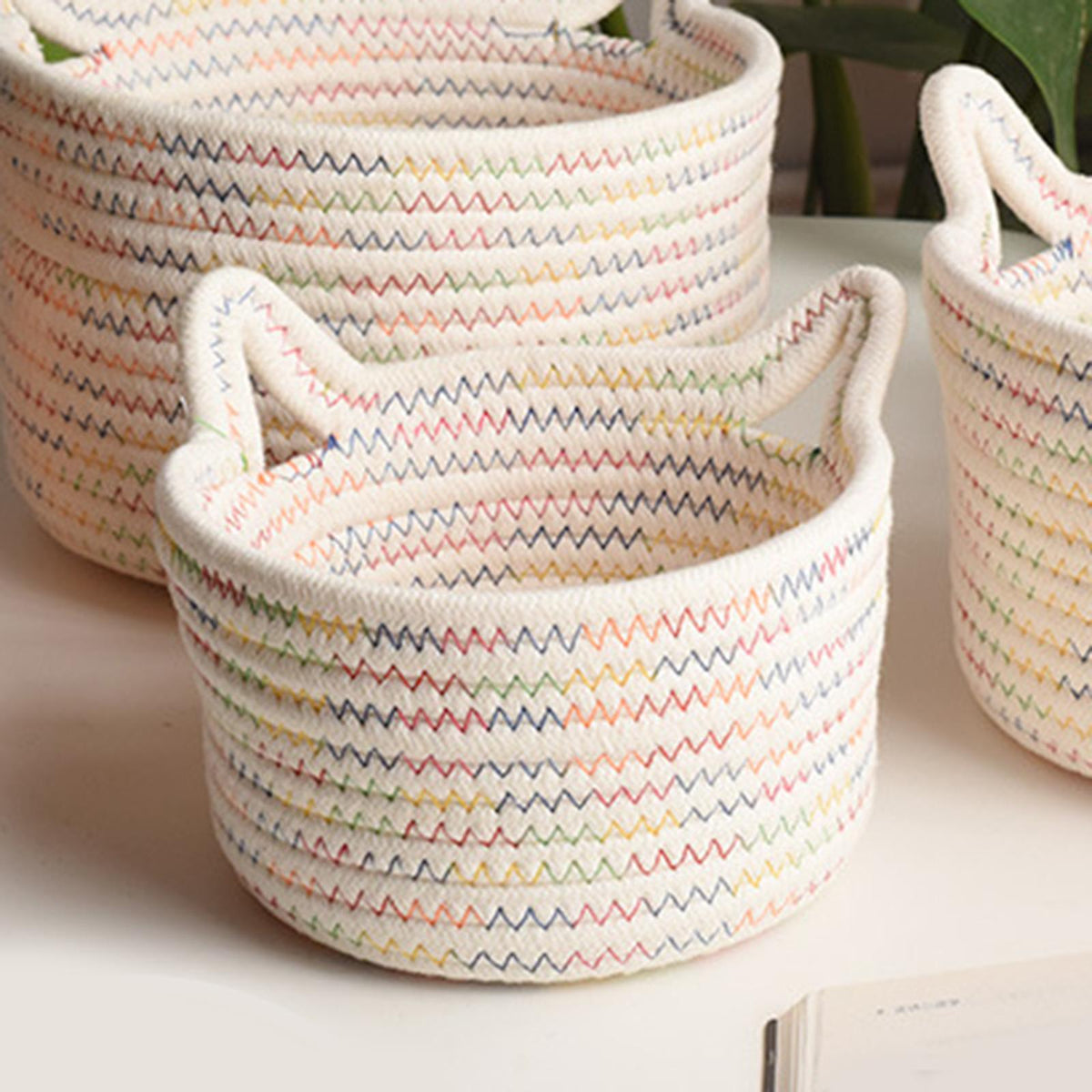 Woven Basket Towel Basket Storage Basket for Dirty Clothes Blanket Kids Toys 18cmx18cmx10cm