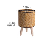 Maxbell 2xWoven Basket Plant Stand with Legs Flower Pot for Apartment Drawing Room Cylinder Light Brown