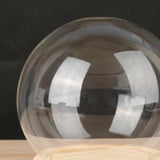 Maxbell 2xDisplay Dome with Base Transparent Showcase Glass Cover Container Glass Dome 15cm Wood Base