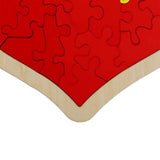 Heart Shape Puzzle for Kids Sensory Learning DIY Wood Puzzle Toys Decor 22cmx18cm Red