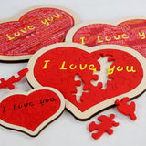 Heart Shape Puzzle for Kids Sensory Learning DIY Wood Puzzle Toys Decor 22cmx18cm Red