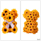 Artificial Flower Bear Home Decor Bear Toy Doll for Wedding Anniversary Kids