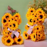 Artificial Flower Bear Home Decor Bear Toy Doll for Wedding Anniversary Kids