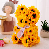 Artificial Flower Bear Home Decor Bear Toy Doll for Wedding Anniversary Kids