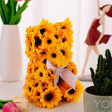 Artificial Flower Bear Home Decor Bear Toy Doll for Wedding Anniversary Kids