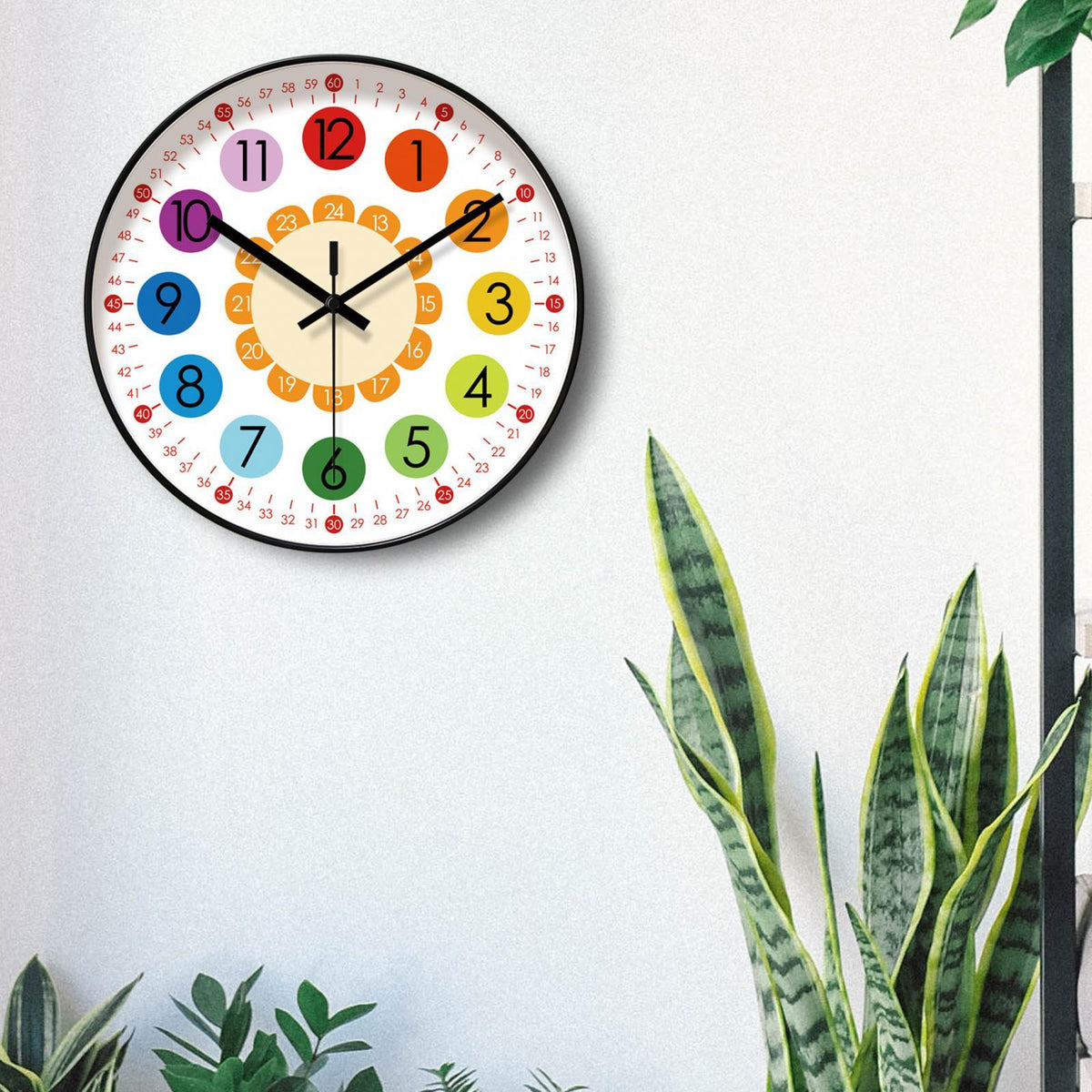 Maxbell Maxbell Kids Wall Clock Wall Art Clock Clock for Living Room Indoor Kitchen 10inch