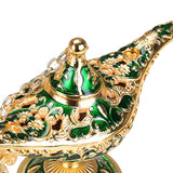 Statue Genie Lamp Table Home Halloween Decoration Collectible Washing Lights Aureate Green
