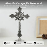 Maxbell 2xJesus Crucifix Sculpture Figurine Crucifix with Stand for Prayers Home Table