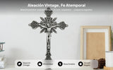 Maxbell 2xJesus Crucifix Sculpture Figurine Crucifix with Stand for Prayers Home Table