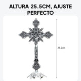 Maxbell 2xJesus Crucifix Sculpture Figurine Crucifix with Stand for Prayers Home Table