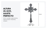 Maxbell 2xJesus Crucifix Sculpture Figurine Crucifix with Stand for Prayers Home Table