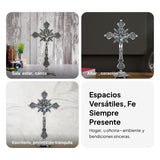Maxbell 2xJesus Crucifix Sculpture Figurine Crucifix with Stand for Prayers Home Table