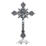 Maxbell 2xJesus Crucifix Sculpture Figurine Crucifix with Stand for Prayers Home Table