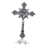 Maxbell 2xJesus Crucifix Sculpture Figurine Crucifix with Stand for Prayers Home Table